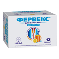 Фервекс пор. д/р-ра д/приема внутрь 500 мг+25 мг+200 мг 13.1 г №12 лимонный с сахаром пакетики, Упса САС