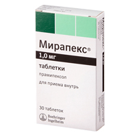 Мирапекс табл. 1 мг №30, Берингер Ингельхайм Фарма ГмбХ и Ко.КГ